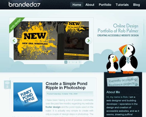 Online web design portfolio of Rob Palmer · Creating accessible website design · Branded07