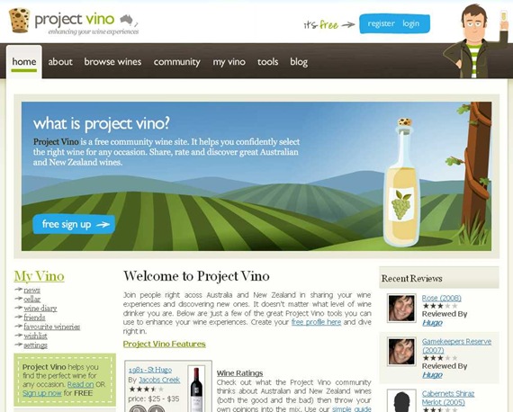 Project Vino Home Page