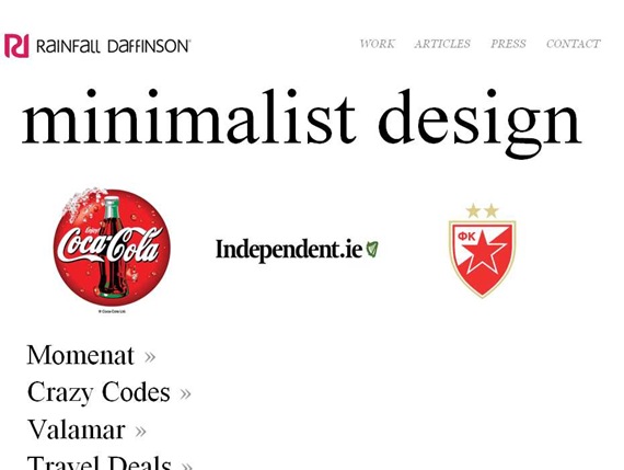 Minimalist Web Design - Rainfall Daffinson