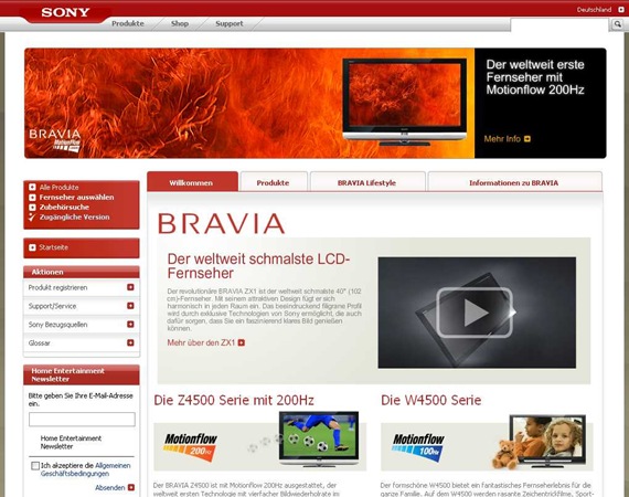 Sony- BRAVIA LCD-TVs- 200Hz und Full HD - Sony